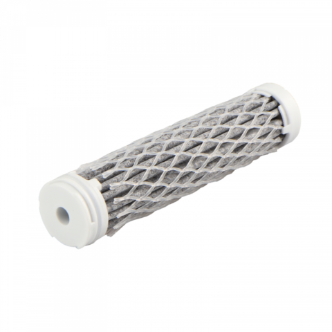 Pure Clear® Life Filter® Pro Cartridge, water filter technology, designed for effective filtration, featuring a grey and white design, showcased against a transparent background.