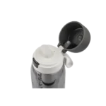Active water filter bottle with grey cap and silicone mouthpiece, designed for outdoor activities and water purification.