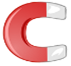 Magnet illustrating the advanced filtration technology used by Pure Clear Filters, attracting contaminants through electrical charge.